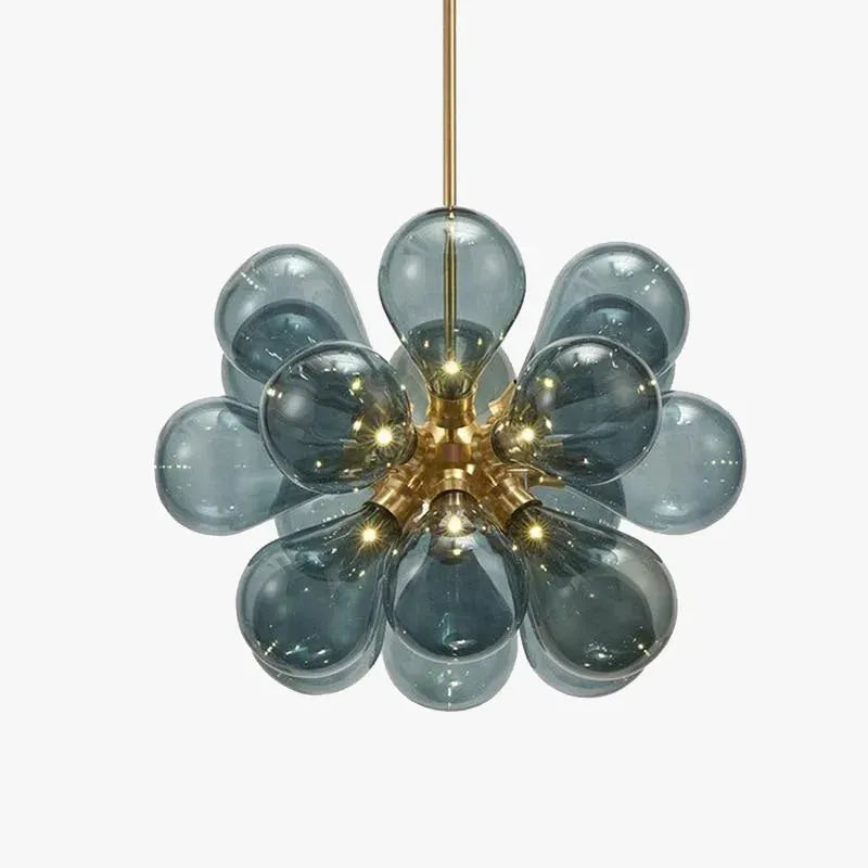 Modern Blue/Purple/White Pendant Light Metal Glass Bubble Dining Room