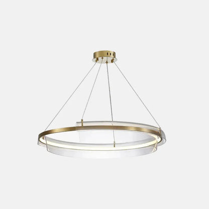 Modern Gold Pendant Light Metal Annular Dinning Room