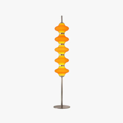 Modern Orange Lantern Floor Lamp Metal Glass Bedroom