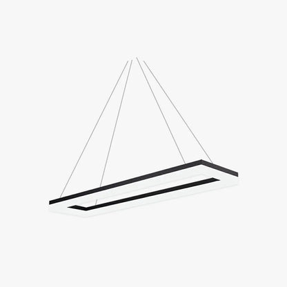 Modern Black Pendant Light Acrylic Rectangular Dining Room