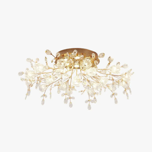 Royal Gold Ceiling Light Metal Glass Dendrite Living Room