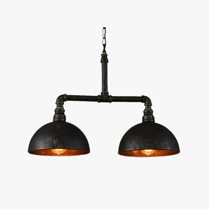 Industrial Black Pendant Light  Metal Bowled Dining Room