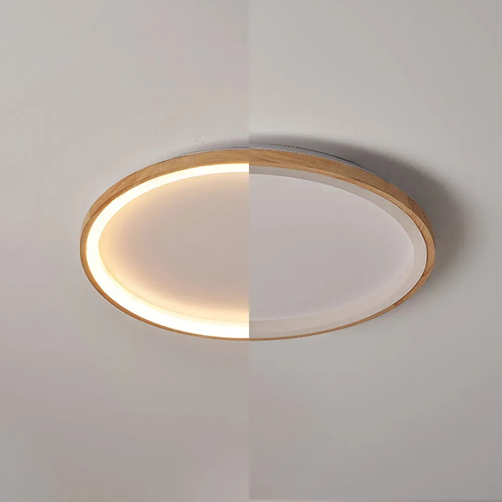 Modern Wood Round Ceiling Light  Acrylic Study Room