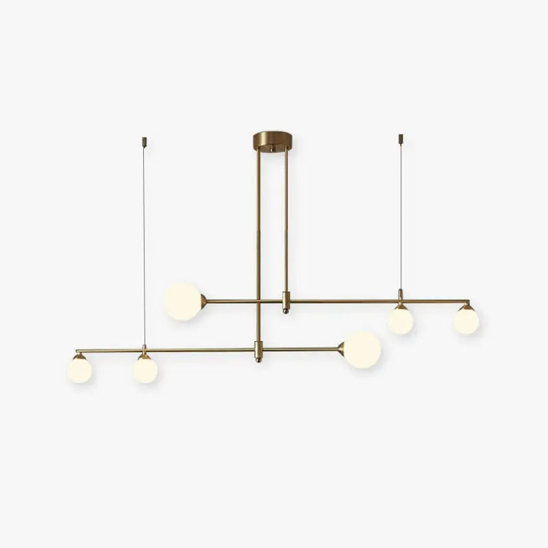 Modern Gold Pendant Light  Metal Glass Bubble Dining Room