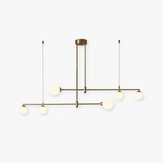 Modern Gold Pendant Light  Metal Glass Bubble Dining Room