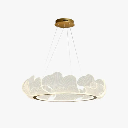 Modern Gold Pendant Light Metal Acrylic Petal Shaped Living Room