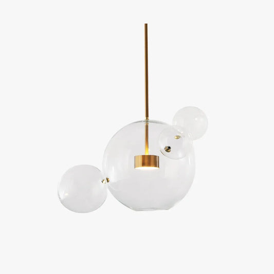 Modern Clear Milky/White Pendant Light Metal Glass Bubble Dining Room