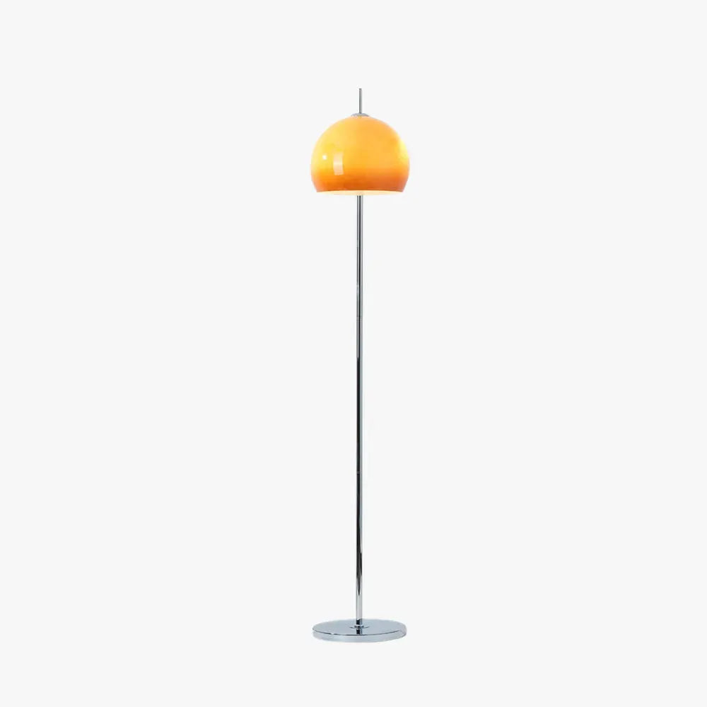 Modern Metal Glass Round Orange Floor Lamp Living Room