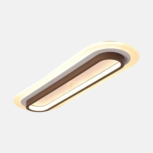 Minimalist Brown Ceiling Light Metal Elliptical Dining Room