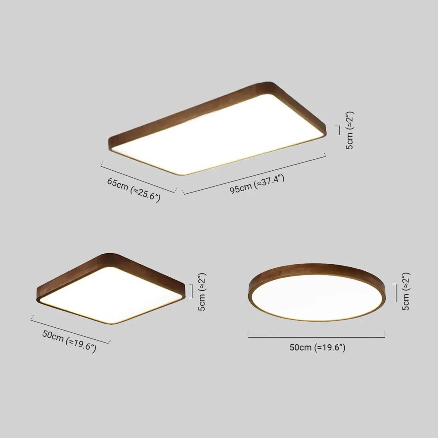 Modern Walnut Ceiling Light Acrylic Round Bedroom