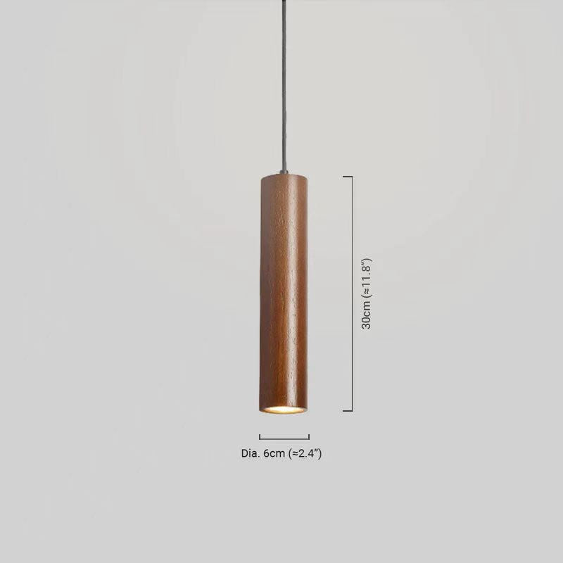 Minimalist Brown/Yellow Pendant Light Wood Acrylic Dining Room