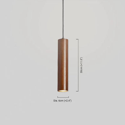 Minimalist Brown/Yellow Pendant Light Wood Acrylic Dining Room