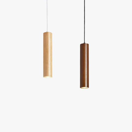 Minimalist Brown/Yellow Pendant Light Wood Acrylic Dining Room