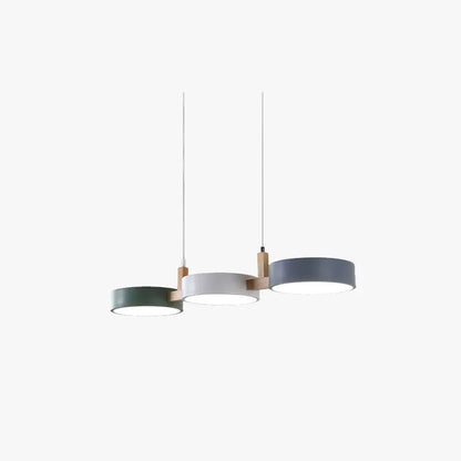 Nordic Pendant Light Metal Wood Circular Living Room