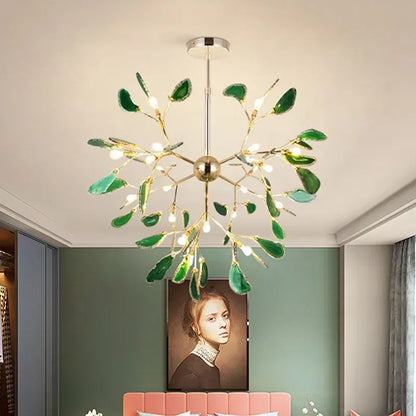 Modern Blue/Green Pendant Light Metal Living Room