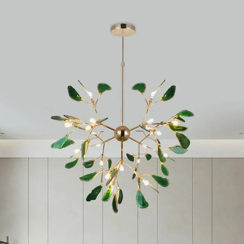 Modern Blue/Green Pendant Light Metal Living Room