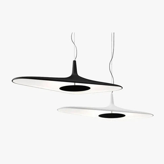 Modern  White/Black Pendant Light Resin Metal Hooded Living Room