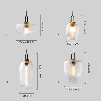 Modern Clear Pendant Light Metal Glass Bottle Kitchen