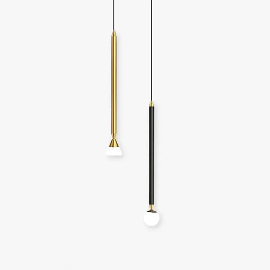 Modern Black/Gold Pendant Light Metal Linear  Bedroom