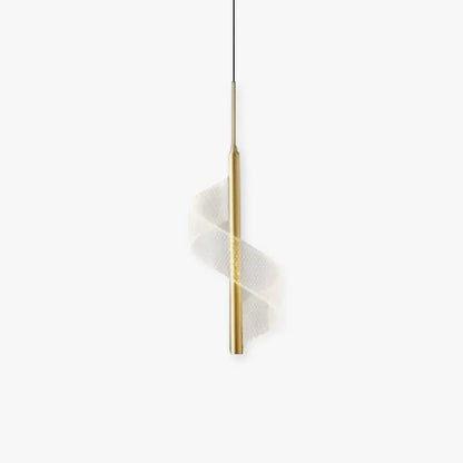 Modern Gold Pendant Light Metal Acrylic Linear Living Room