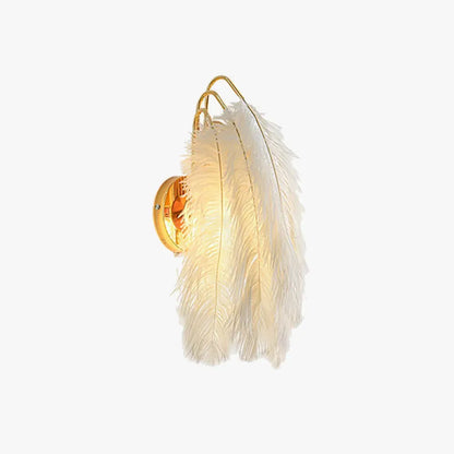 Art Deco White Wall Lamp Feather Cloudy  Living Room