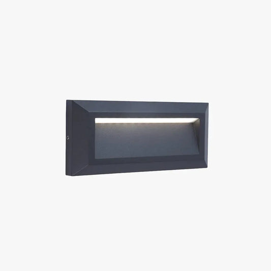 Modern Black Outdoor Pathway Light Metal Rectangular Courtyard