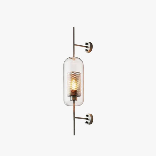 Modern Cooper/Silver Wall Lamp Metal Glass Living Room