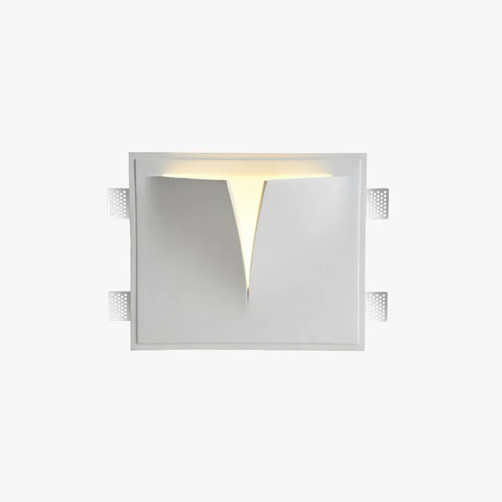 Art Deco White Wall Lamp Metal Recessed Living Room