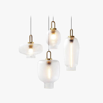 Modern Clear Pendant Light Metal Glass Bottle Kitchen