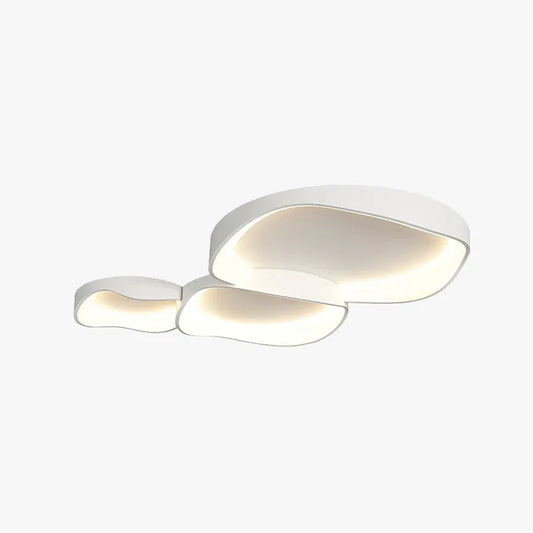 Modern White Flush Mount Ceiling Light Wave Living Room