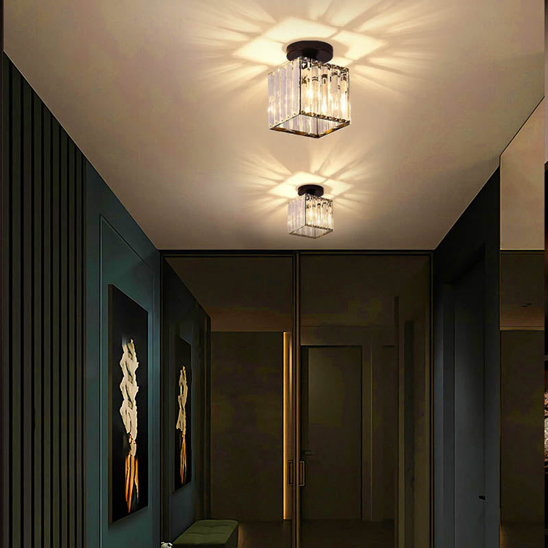 Modern Black/Gold/Silver Ceiling Light Metal Acrylic Bedroom