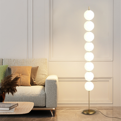 Modern White Floor Lamp Metal Cylindrical  Living Room