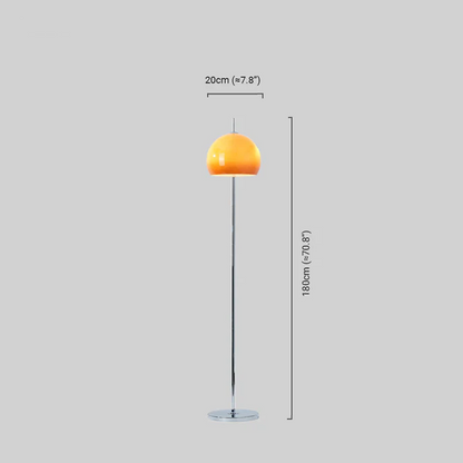 Modern Metal Glass Round Orange Floor Lamp Living Room