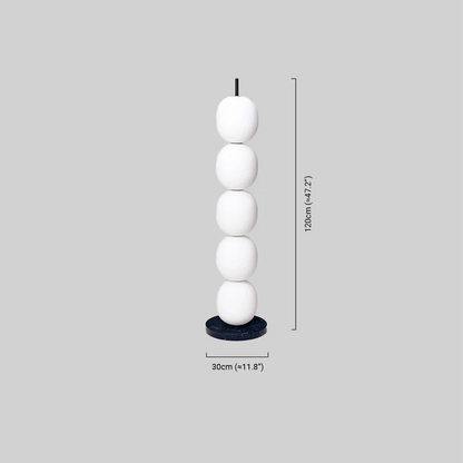 Modern White Floor Lamp Glass Cylindrical Living Room