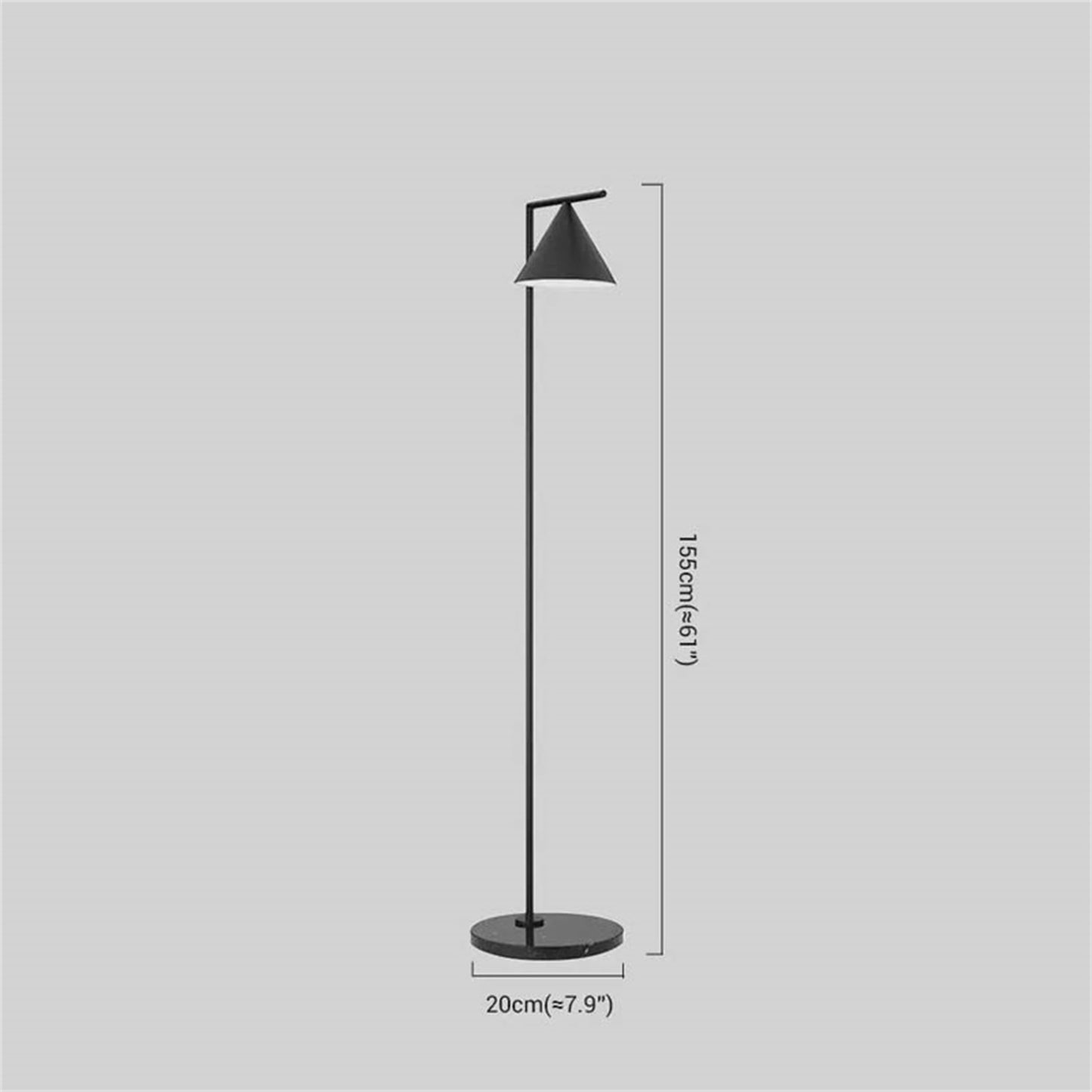 Modern Gold/Black Floor Lamp Metal Funnel Living Room