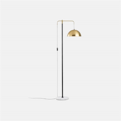 Modern Gold/Black Floor Lamp Metal Marble Bowl Living Room