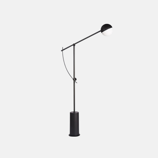 Modern Black Floor Lamp Metal Bowled Living Room