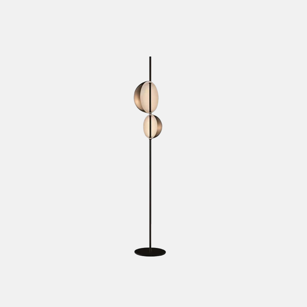 Modern Black Floor Lamp Metal Hooded Living Room