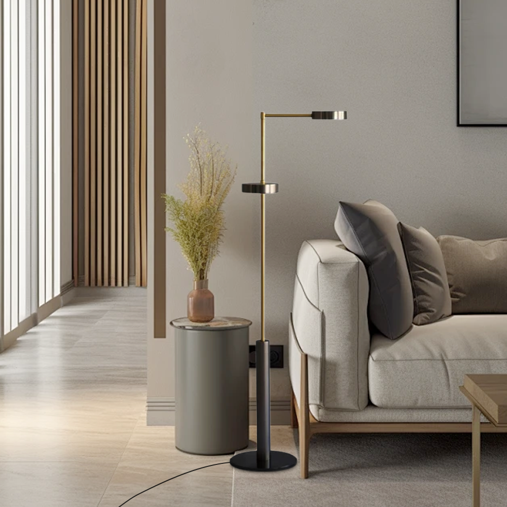 Modern Gold Floor Lamp Metal Bedroom Living Room