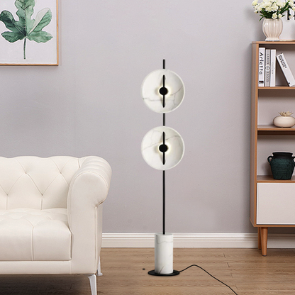 Designer White Floor Lamp Metal Linear Living Room