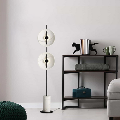 Designer White Floor Lamp Metal Linear Living Room