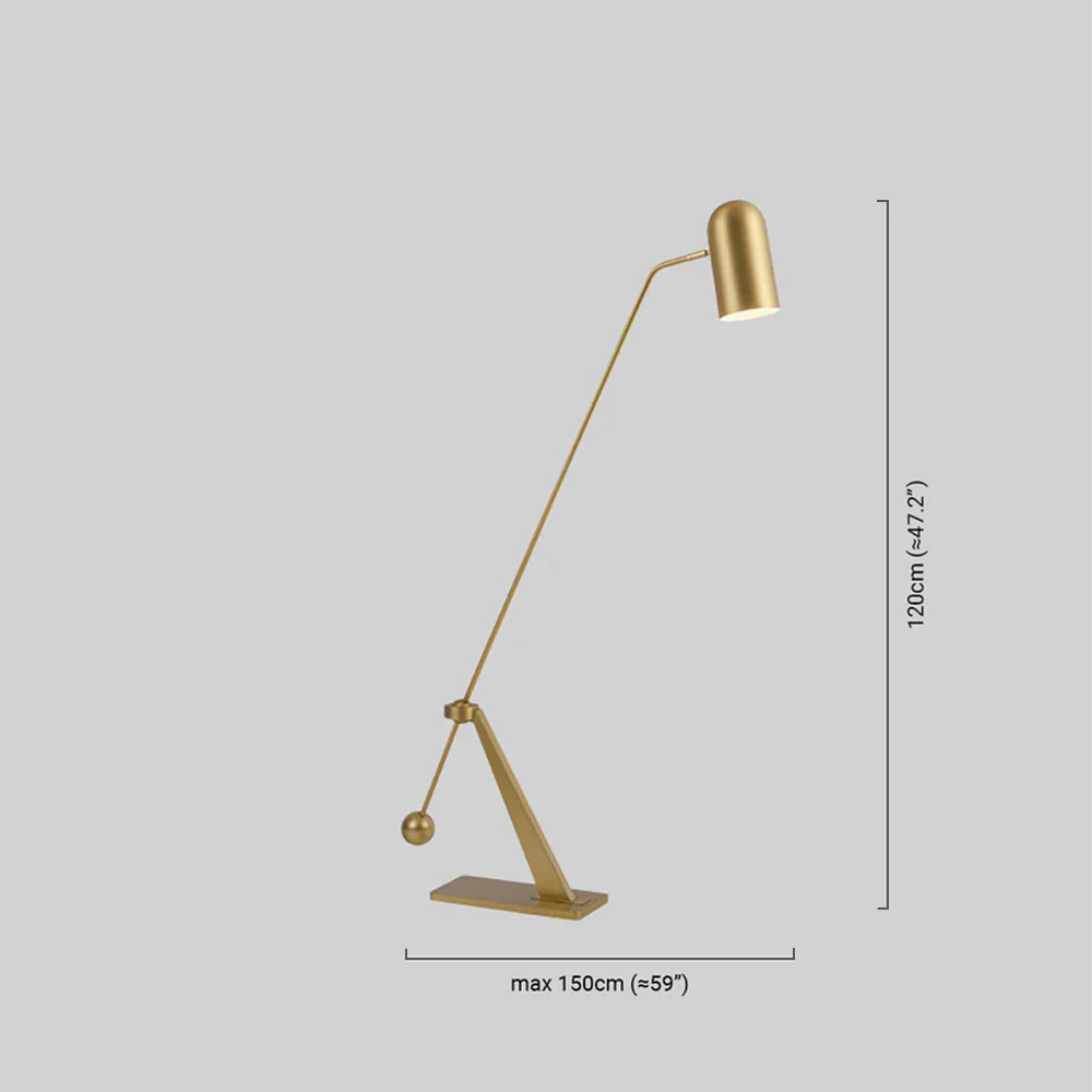 Royal Gold Floor Lamp Metal Linear Living Room