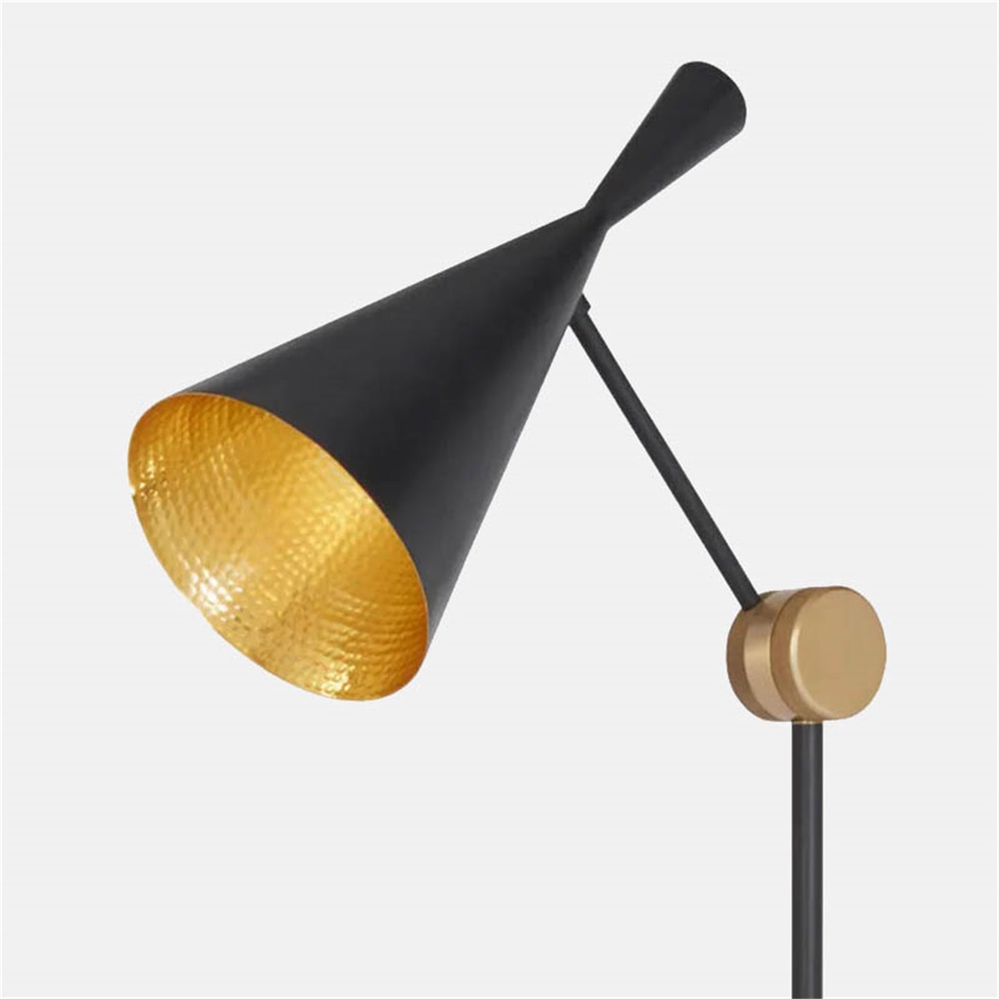 Modern Black/Gold Floor Lamp Metal Funnel Dining Room