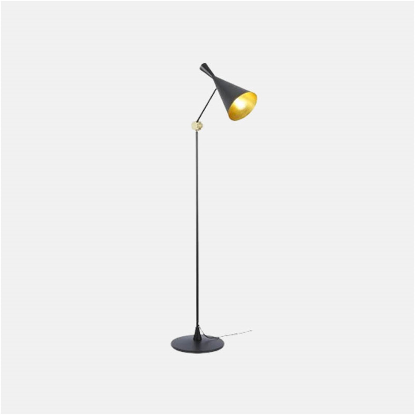 Modern Black/Gold Floor Lamp Metal Funnel Dining Room