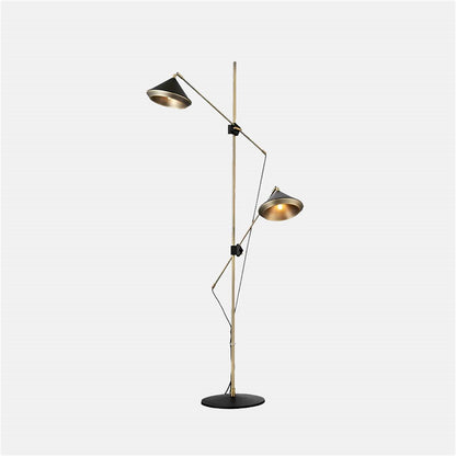 Modern Black Floor Lamp Metal Hooded Living Room