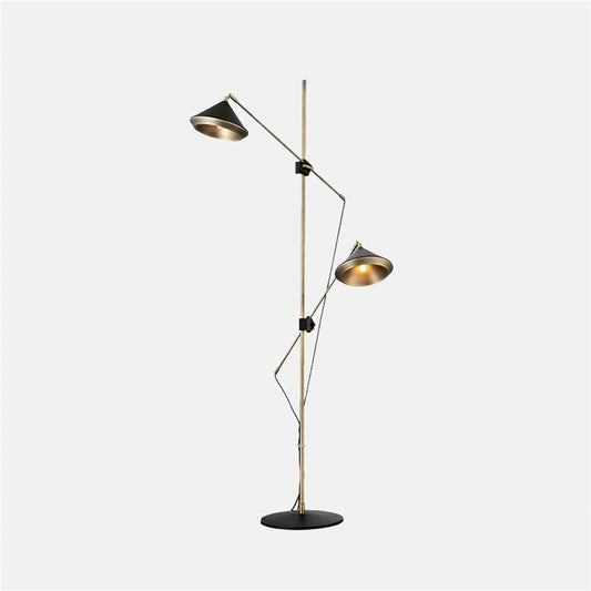 Modern Black Floor Lamp Metal Hooded Living Room