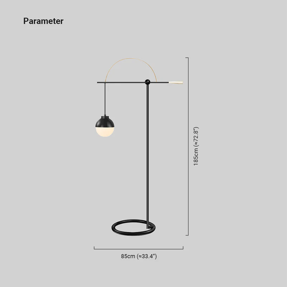 Modern Black Floor Lamp Metal Linear Living Room