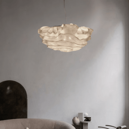 Art Decor White Pendant Light Metal Cloudy Bedroom