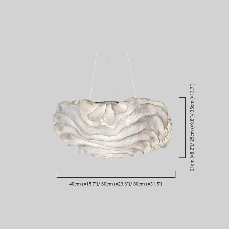 Art Decor White Pendant Light Metal Cloudy Bedroom