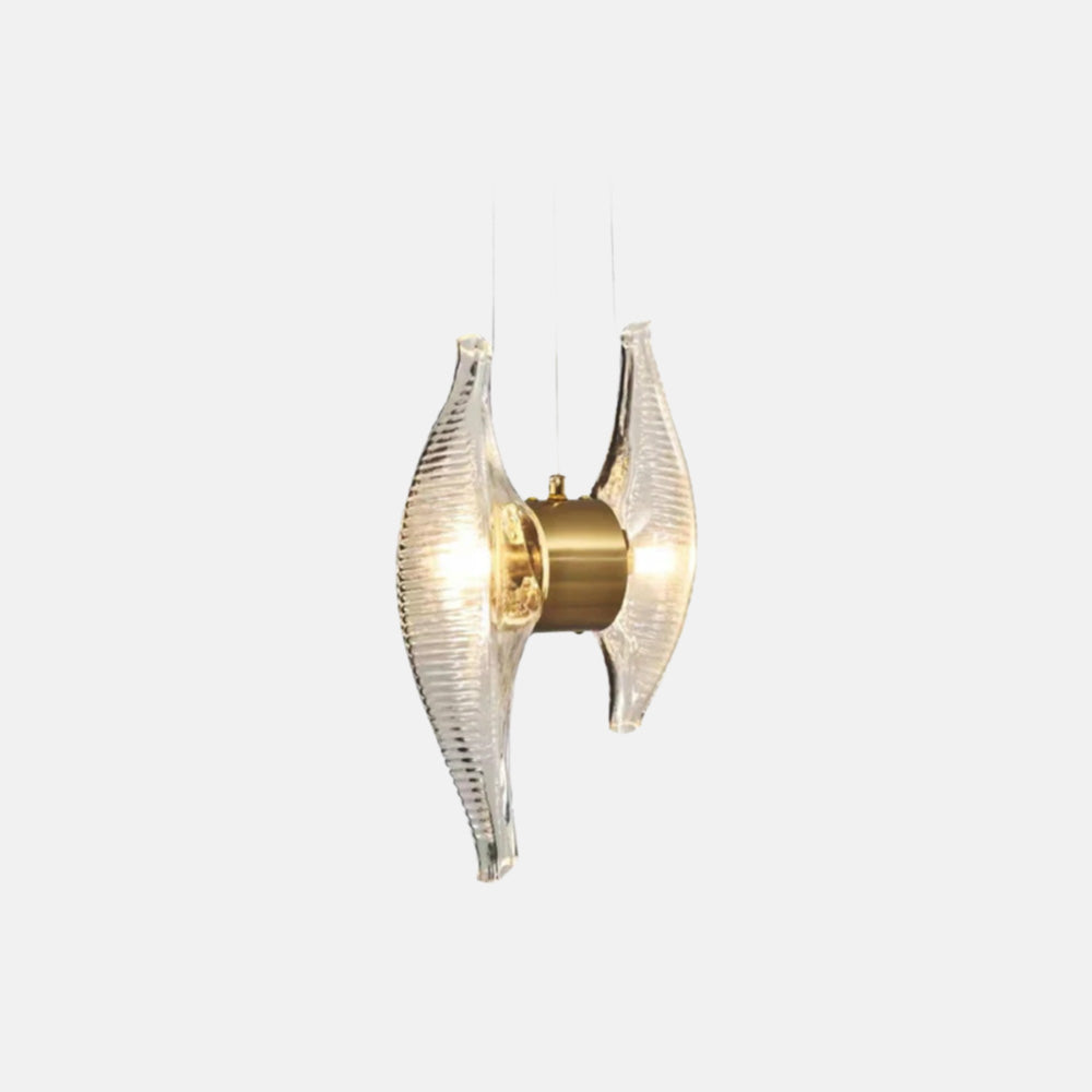 Modern Gold Pendant Light Metal Glass Uneven Bedroom